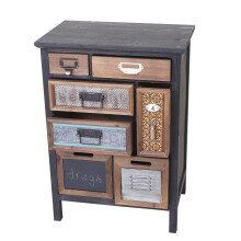 Apotheker-Schrank MCW-A43, Kommode, Tanne Holz massiv Vintage Patchwork 78x55x35cm