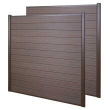 WPC-Sichtschutz Savoie, Windschutz Zaun, Alu Premium