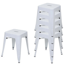 6er-Set Hocker MCW-A73, Metallhocker Sitzhocker, Metall Industriedesign stapelbar