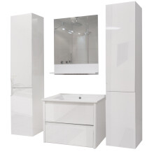 Badezimmerset MCW-B19, Waschtisch Wandspiegel 2x Hängeschrank, hochglanz