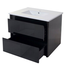 Waschbecken + Unterschrank MCW-B19, Waschbecken Waschtisch Badezimmer, hochglanz 50x80cm