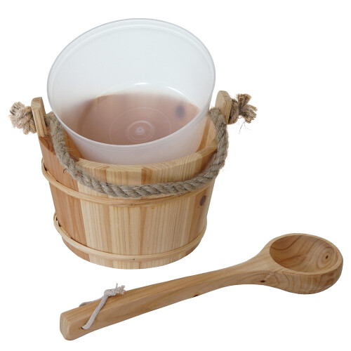 Secchio secchiello per sauna MCW-B26 inserto e mestolo