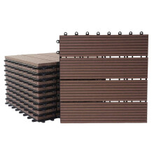 WPC Bodenfliese Sarthe, Holzoptik Balkon/Terrasse, 11x je 30x30cm = 1qm