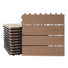 WPC Bodenfliese Sarthe, Holzoptik Balkon/Terrasse, 11x je 30x30cm = 1qm