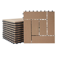 WPC Bodenfliese Sarthe, Holzoptik Balkon/Terrasse, 11x je 30x30cm = 1qm