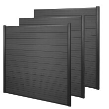 WPC-Sichtschutz Savoie, Windschutz Zaun, Alu Premium