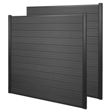 WPC pare-vue Sarthe, abat-vent, clôture, poteau en aluminium