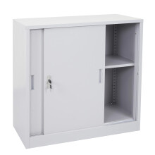 Aktenschrank Preston MCW-F41, Stahlschrank Büroschrank, mit abschließbaren Schiebetüren 90x90x45cm