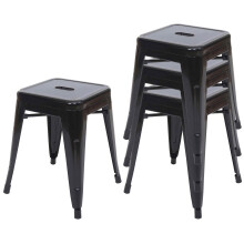 4er-Set Hocker MCW-A73, Metallhocker Sitzhocker, Metall Industriedesign stapelbar