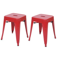 2er-Set Hocker MCW-A73, Metallhocker Sitzhocker, Metall Industriedesign stapelbar