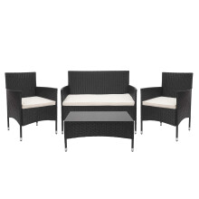 Poly-Rattan Garnitur MCW-F55, Balkon-/Garten-/Lounge-Set Sofa Sitzgruppe