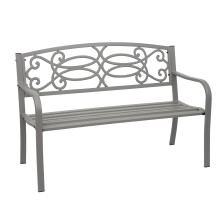 Gartenbank MCW-F44, Bank Parkbank Sitzbank, 2-Sitzer pulverbeschichteter Stahl