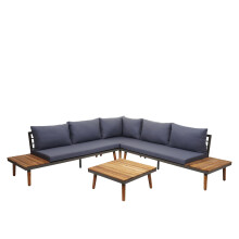 Garten-Garnitur MCW-E97, Garnitur Sitzgruppe Lounge-Set Sofa, Akazie Holz MVG-zertifiziert, grau