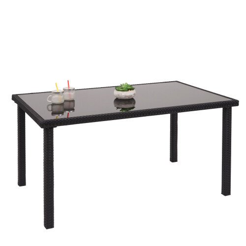Poly-Rattan Tisch MCW-G19, Gartentisch Balkontisch, 120x75cm 1