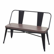 2er Sitzbank MCW-H10, Zweisitzer Garderobenbank Esszimmerbank Industrie-Design Vintage Kunstleder