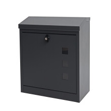 XXL Briefkasten MCW-H26, Firmenbriefkasten Postkasten, abschließbar pulverbeschichtet 52x44x25cm