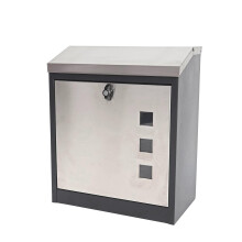 XXL Briefkasten MCW-H26, Firmenbriefkasten Postkasten, abschließbar pulverbeschichtet 52x44x25cm