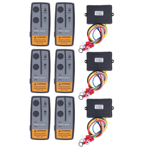 Universal 6pc Wireless Winch Remote Controller & 3 434MHz Receiver Kit 1
