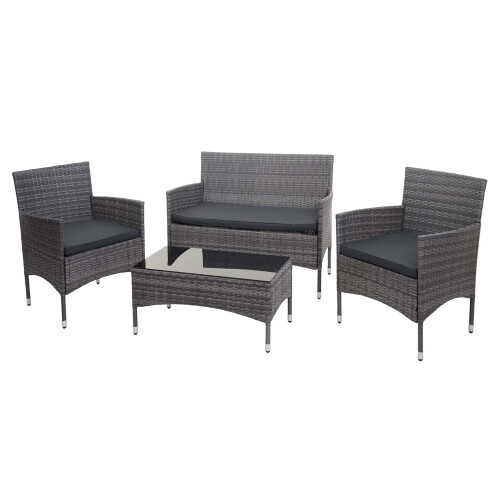 Poly-Rattan Garnitur MCW-F55, Balkon-/Garten-/Lounge-Set Sofa Sitzgruppe