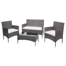 Poly-Rattan Garnitur MCW-F55, Balkon-/Garten-/Lounge-Set Sofa Sitzgruppe