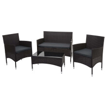 Poly-Rattan Garnitur MCW-F55, Balkon-/Garten-/Lounge-Set Sofa Sitzgruppe