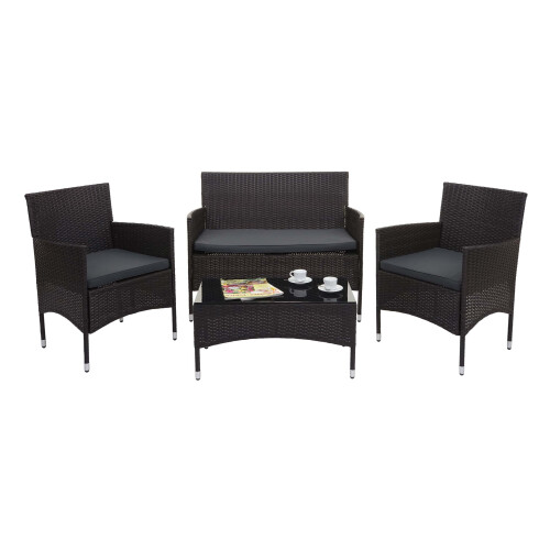 Poly-Rattan Garnitur MCW-F55, Balkon-/Garten-/Lounge-Set Sofa Sitzgruppe 1