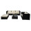Poly-Rattan-Garnitur Busto, Gartengarnitur Sitzgruppe Sofa Lounge-Set 4