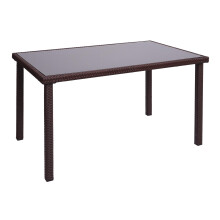 Poly-Rattan Tisch MCW-G19, Gartentisch Balkontisch, 120x75cm