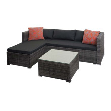 Poly-Rattan Garnitur MCW-F57, Balkon-/Garten-/Lounge-Set Sofa Sitzgruppe