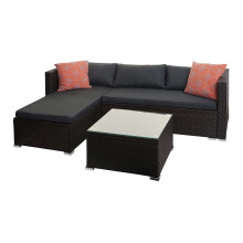 Poly-Rattan Garnitur MCW-F57, Balkon-/Garten-/Lounge-Set Sofa Sitzgruppe