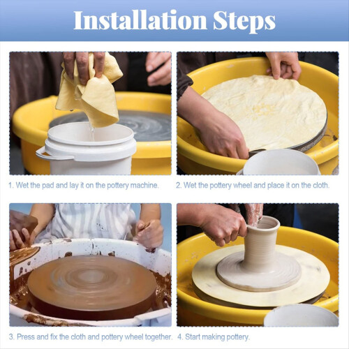 2Pc Pottery Wheel Absorbent Mat Cloth PVA Towel Cl 2