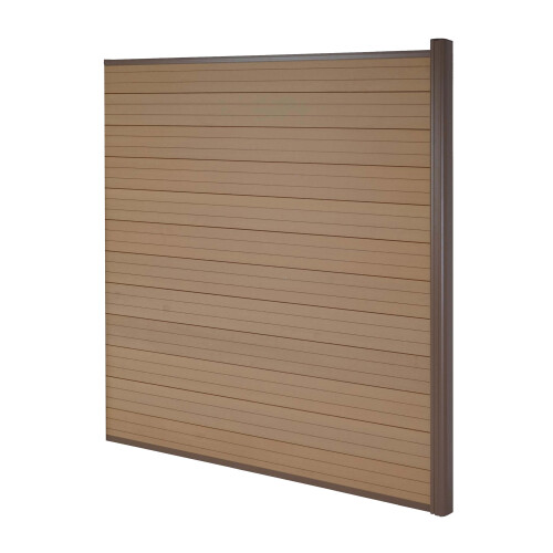 Valla de protección WPC Sarthe, valla cortaviento, poste de aluminio