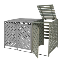 Modulo aggiuntivo per copribidoni box spazzatura rifiuti MCW-J44 98x68x120cm legno abete
