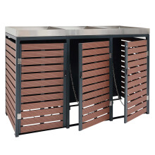 XL 2er-/4er-Mülltonnenverkleidung MCW-K14, Mülltonnenbox Pflanzkasten, 124x146x102cm WPC Metall 90kg