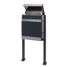 Paketkasten mit Standfuß MCW-K41, Paketbox Paketstation Standbriefkasten, Metall