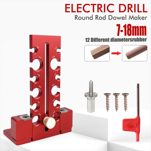 12 Hole Adjustable Dowel Maker Jig 7mm-18mm Knob T 2