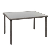 Poly-Rattan Tisch MCW-G19, Gartentisch Balkontisch, 120x75cm