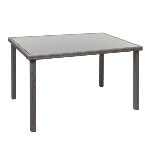 Poly-Rattan Tisch MCW-G19, Gartentisch Balkontisch, 120x75cm
