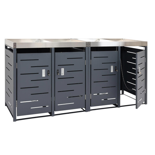 Cache-poubelle pour 4 poubelles MCW-H40b