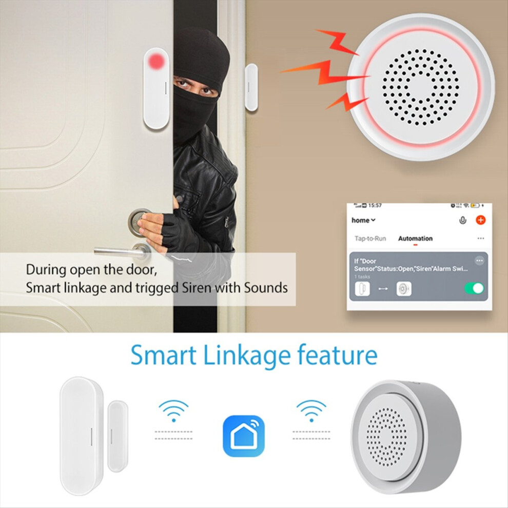Tuya Wifi Smart Usb Sirene Alarm Sensor Sound & Li 4854180808149