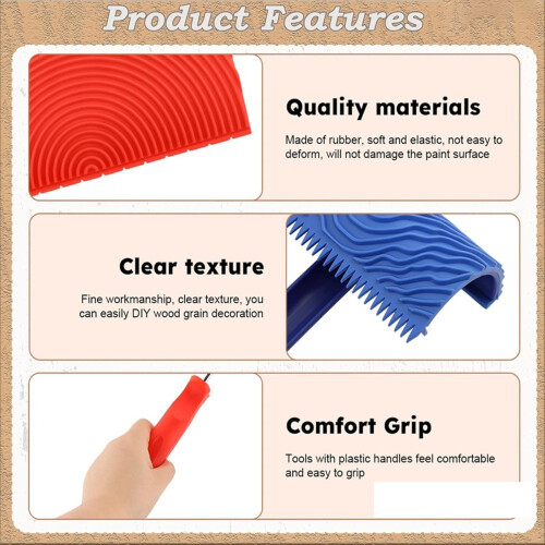 Wood Grain Tool Set - Painting Roller with Handle 1