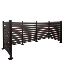 Alu Mülltonnen-Zaun MCW-K57, Mülltonnenverkleidung, Holzoptik erweiterbar 130x300x110cm
