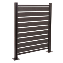 Alu Mülltonnen-Zaun MCW-K57, Basiselement Mülltonnenverkleidung, Holzoptik erweiterbar 130x110x6cm