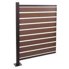 Pannello supplementare recinzione fendivista bidoni box rifiuti MCW-K57 alluminio aspetto legno 130x100x6cm ~ marrone