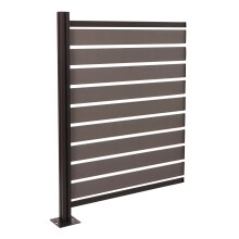 Pannello supplementare recinzione fendivista bidoni box rifiuti MCW-K57 alluminio aspetto legno 130x100x6cm ~ grigio