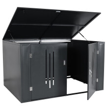 Garage biciclette armadio 4 posti con serratura MCW-K64 acciaio zincato 121x202x150cm antracite