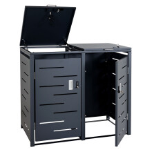 2x copribidoni box spazzatura rifiuti MCW-E83 XS 63x135x103cm ~ antracite