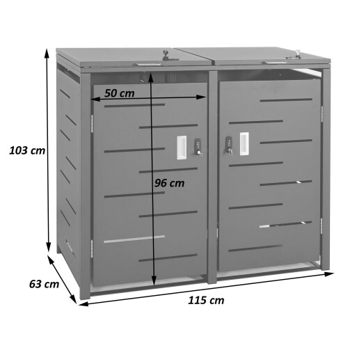 Cache-poubelle pour 2 poubelles MCW-E83 (2er) 2