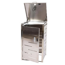 Copribidone singolo box spazzatura rifiuti MCW-E83 XS 60x62x103cm ~ acciaio inox