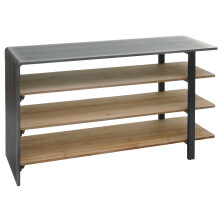Scaffale libreria scarpiera 4 ripiani da interno MCW-L75 72x119x40cm ferro legno chiaro e nero